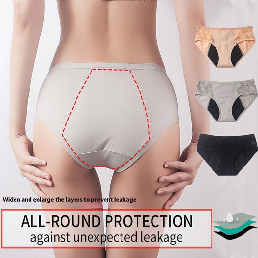 Leak-Proof Low Waist Menstrual Panties – 3-Layer Cotton Period Underwear for Women | Reusable, Breathable, S–2XL