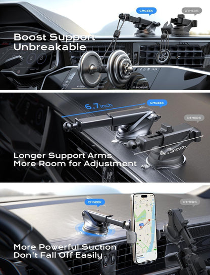 Wireless Car Charger, Fast Charging 15W Auto Clamping Car Charger Phone Holder Phone Mount