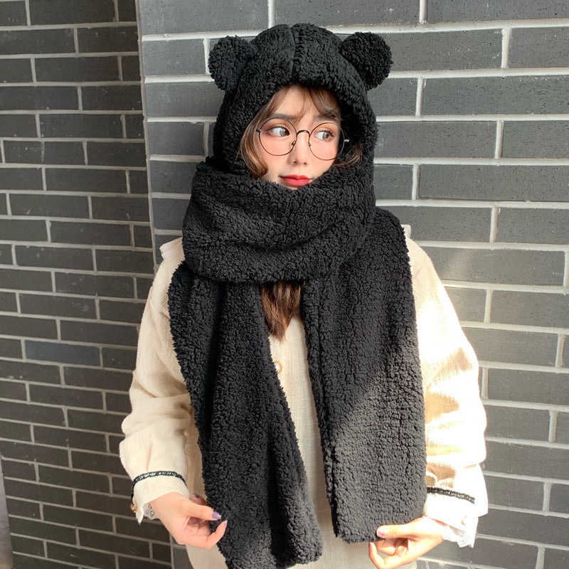 Cute winter plush scarf in autumn and winter