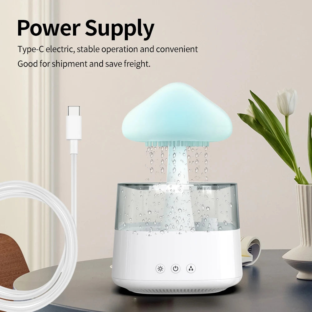 Mushroom Aroma Diffuser Rain Cloud (GO-KMM-103-HXDW) – Relaxing Mist & LED Ambience