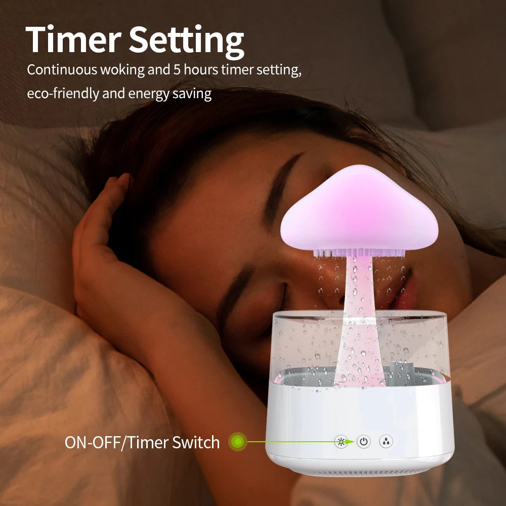 Mushroom Aroma Diffuser Rain Cloud (GO-KMM-103-HXDW) – Relaxing Mist & LED Ambience