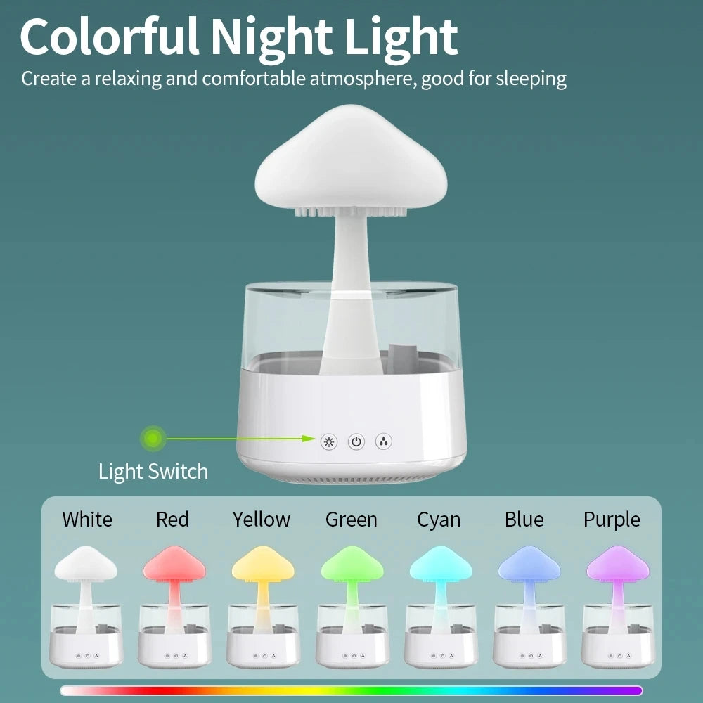 Mushroom Aroma Diffuser Rain Cloud (GO-KMM-103-HXDW) – Relaxing Mist & LED Ambience