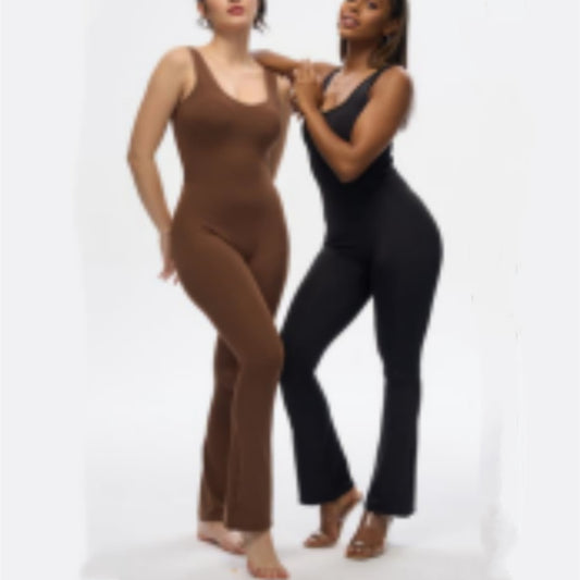 Women’s One Piece Shapewear Jumpsuit – Slimming Bodysuit in Black, Light Brown & Stardust | S–XL