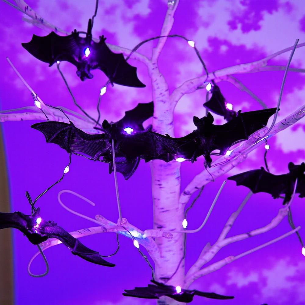 Halloween Bat String Lights: 30 Purple LED Fairy Lights with Remote