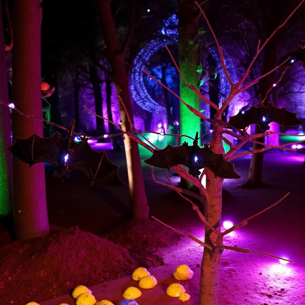 Halloween Bat String Lights: 30 Purple LED Fairy Lights with Remote