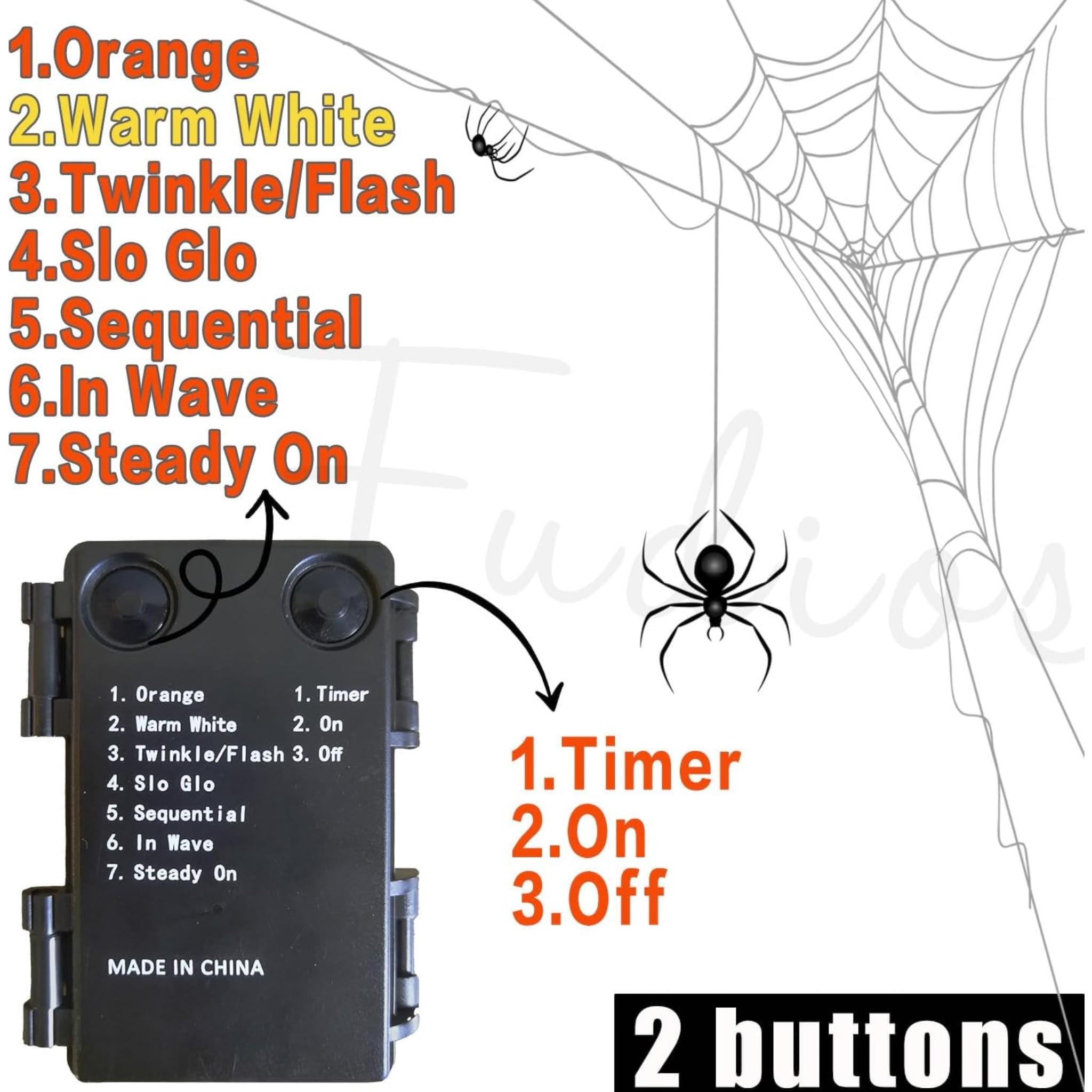 Lighted Halloween Garland, 6FT Bat Decor, Orange LED Lights, Timer