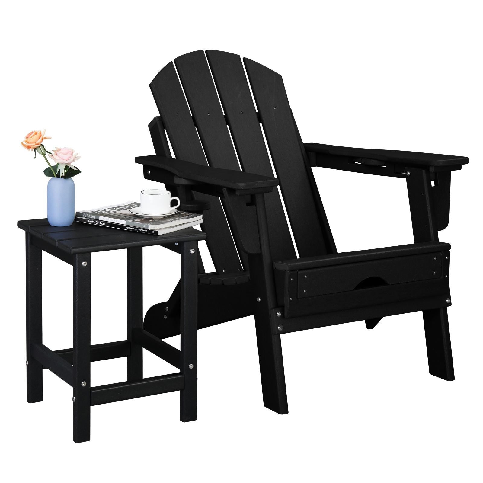 36×36×47cm HDPE Side Table | Black Single Layer Square Table, Bedroom, Living Room, Office, Guest Room, Bathroom, Modern Design