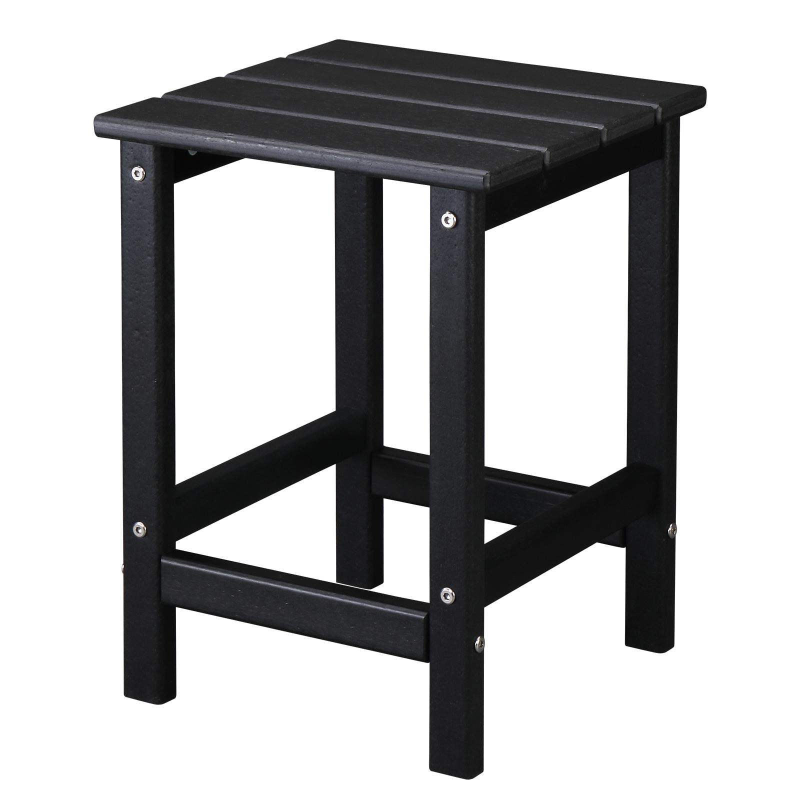 36×36×47cm HDPE Side Table | Black Single Layer Square Table, Bedroom, Living Room, Office, Guest Room, Bathroom, Modern Design